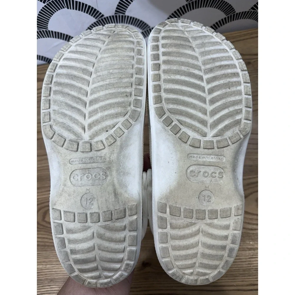 CROCS Men's White Classic Slip On Clog Shoes Size 12 Clean - Picture 7 of 8